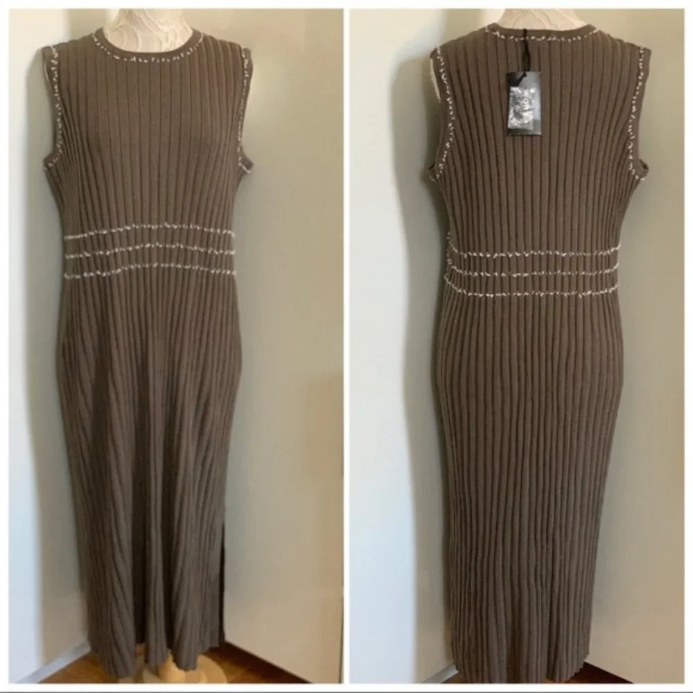 NWT WORTH New York Midi Knot Trim Dress sz XL - Picture 2 of 10